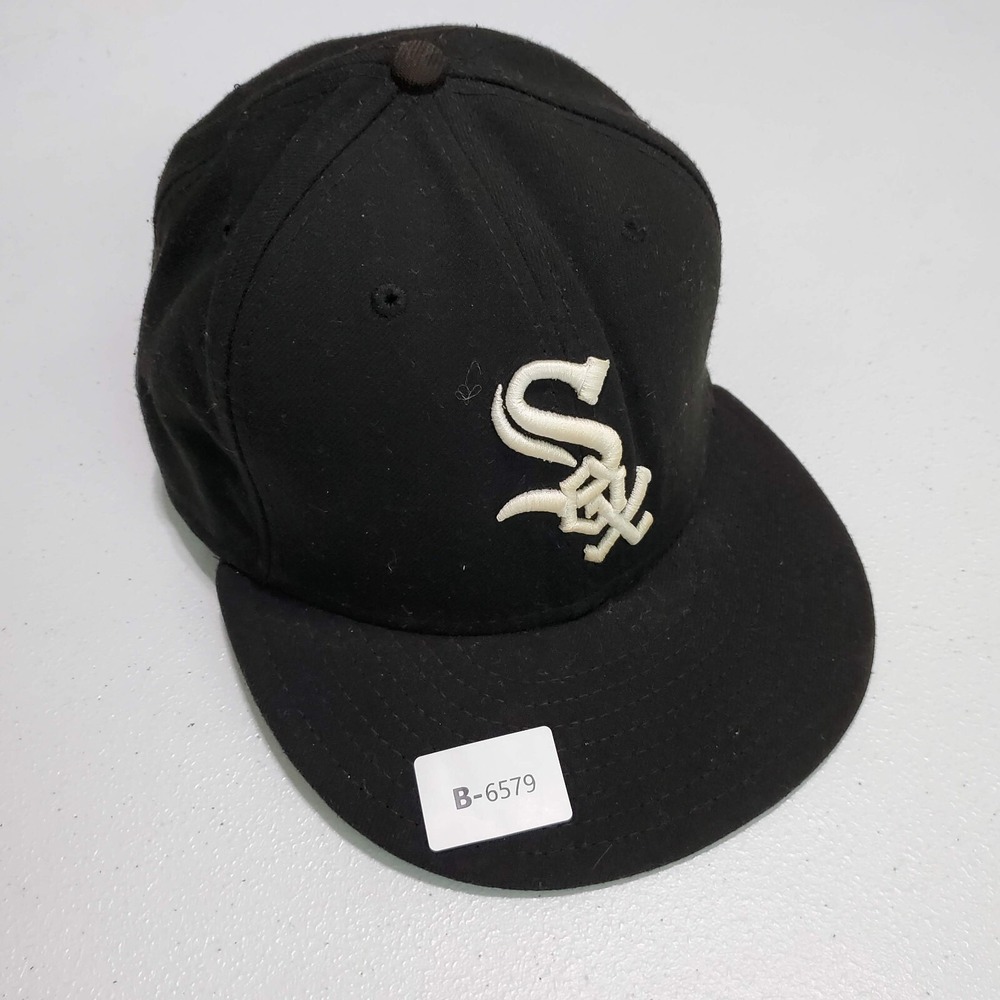 VINTAGE Chicago White Sox Men Hat 7 5/8 Black New Era Embroidered Cap READ